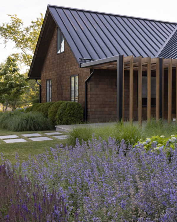 Landscape architecture studio overlooking a formal garden