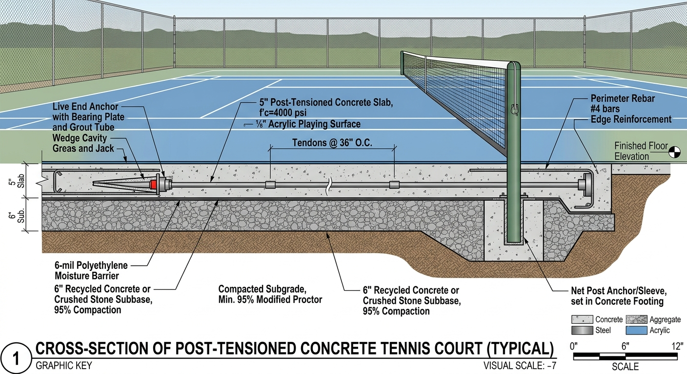 Post Tension Court Cross Section